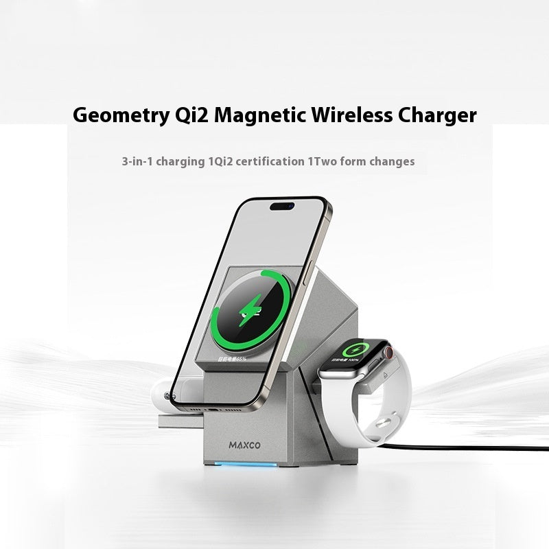 3 In 1 Magnetic Touch Rotating Wireless Charger