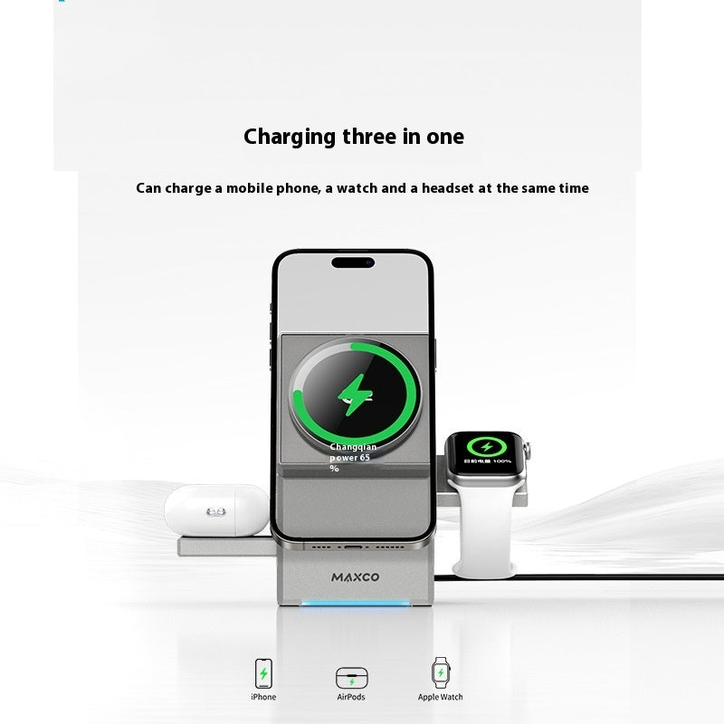 3 In 1 Magnetic Touch Rotating Wireless Charger